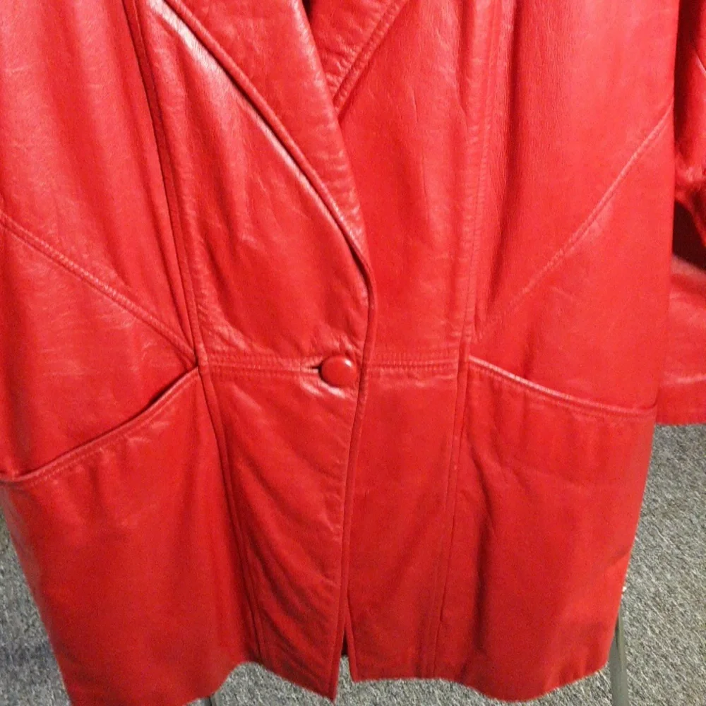 Comint Red Leather Jacket - Picture 3 of 10